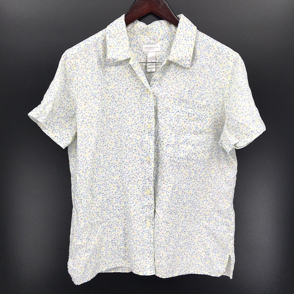 Vintage liz claiborne LizSport Linen Shirt floral
